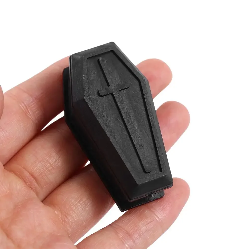 Mini Coffin Box Halloween Black Coffin Decoration Landscape Model Mock Storage Box Toy Decoration