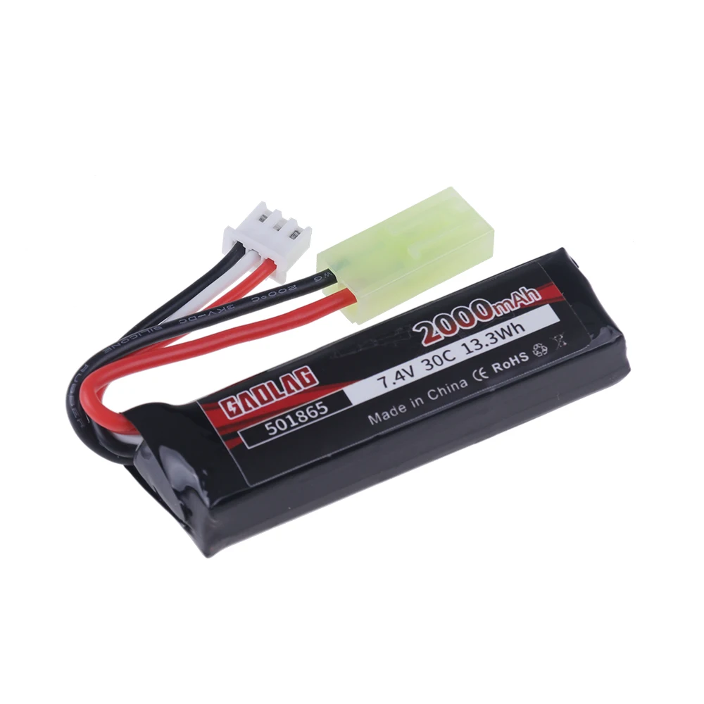 Water Gun Airsoft 7.4v 2s 2000mah 30c 501865 Lipo Battery T/Sm/Xt30 Plug For Airsoft Bb Air Pistol Electric Toys Guns Parts