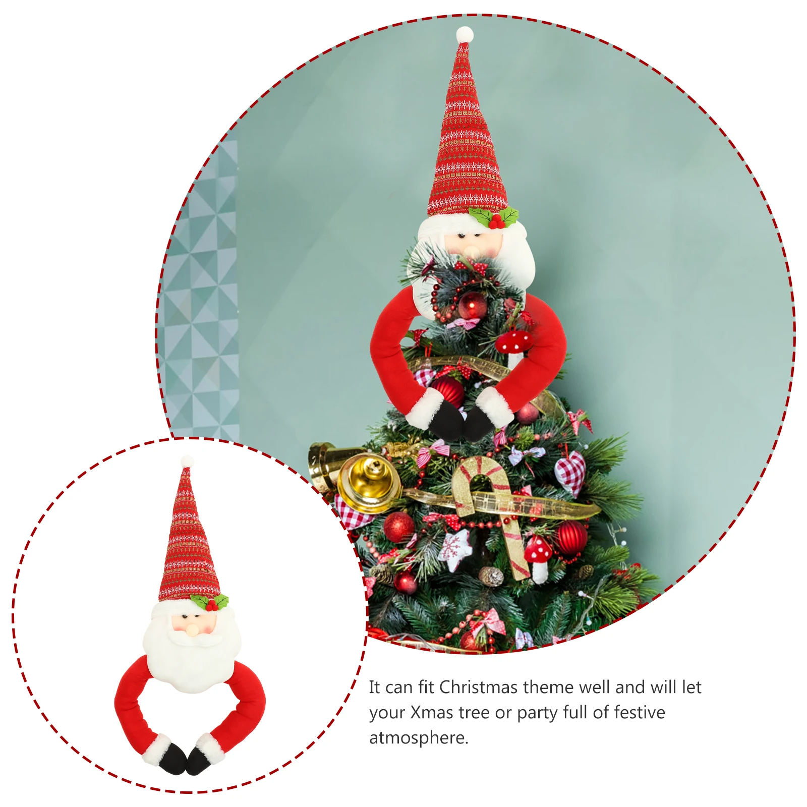 

Christmas Tree Christmas Party Supplies Santa Snowman Treetop Decoration Xmas Party Supplies Festive Holiday DIY Ornament