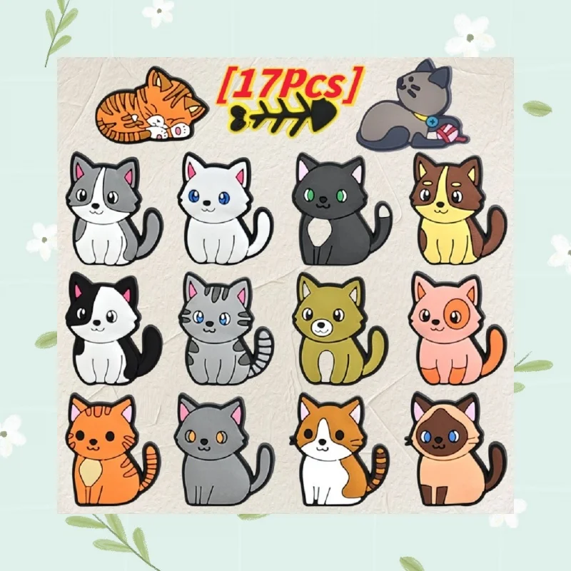 

Cute Cat Poodle Collection Women's Clog Buckle Child Pin Decoration Jeans Christmas Gift Shoes Accessories