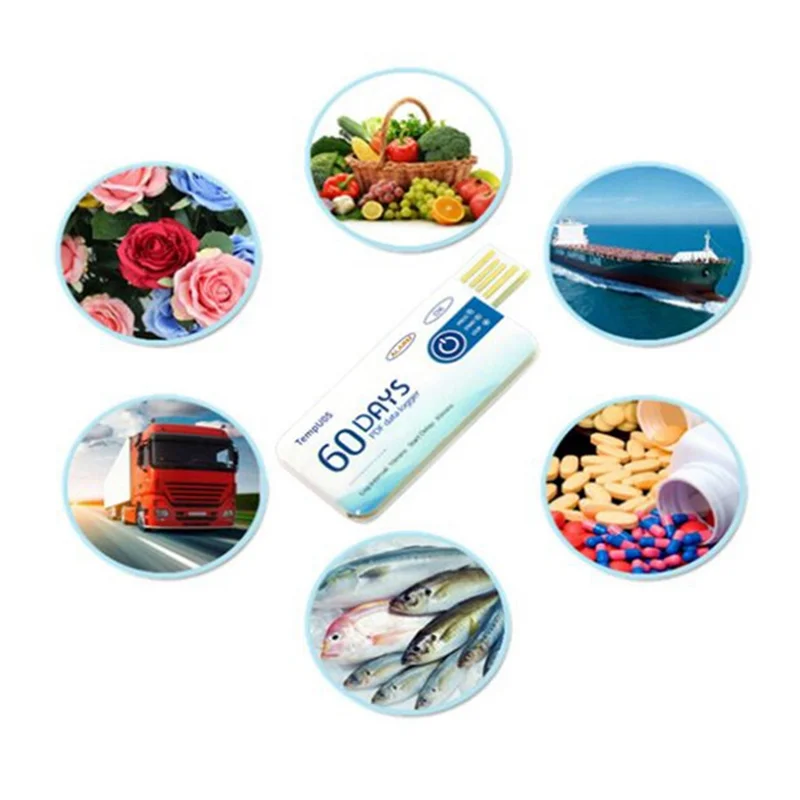 Registrador de datos de temperatura SQPP-8X Tempu05 Registrador de temperatura de informe PDF de 60 días Instrumento de registro de temperatura USB de un solo uso