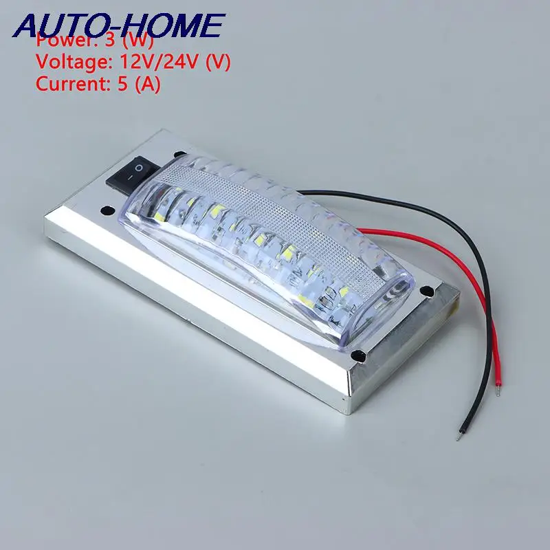 LED 12V-24V Panel Light Car Interior Reading Lamp High Brightness Cabin Lights for Van Truck RV Boat Camper Lights Switch On Off