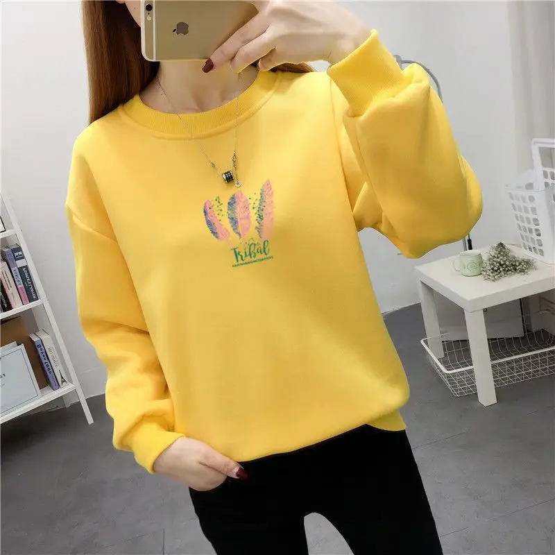 Spring Autumn Women\'s Clothing Round Neck Pullover Geometric Leopard Lantern Long Sleeve Printing Casual Office Lady Tops