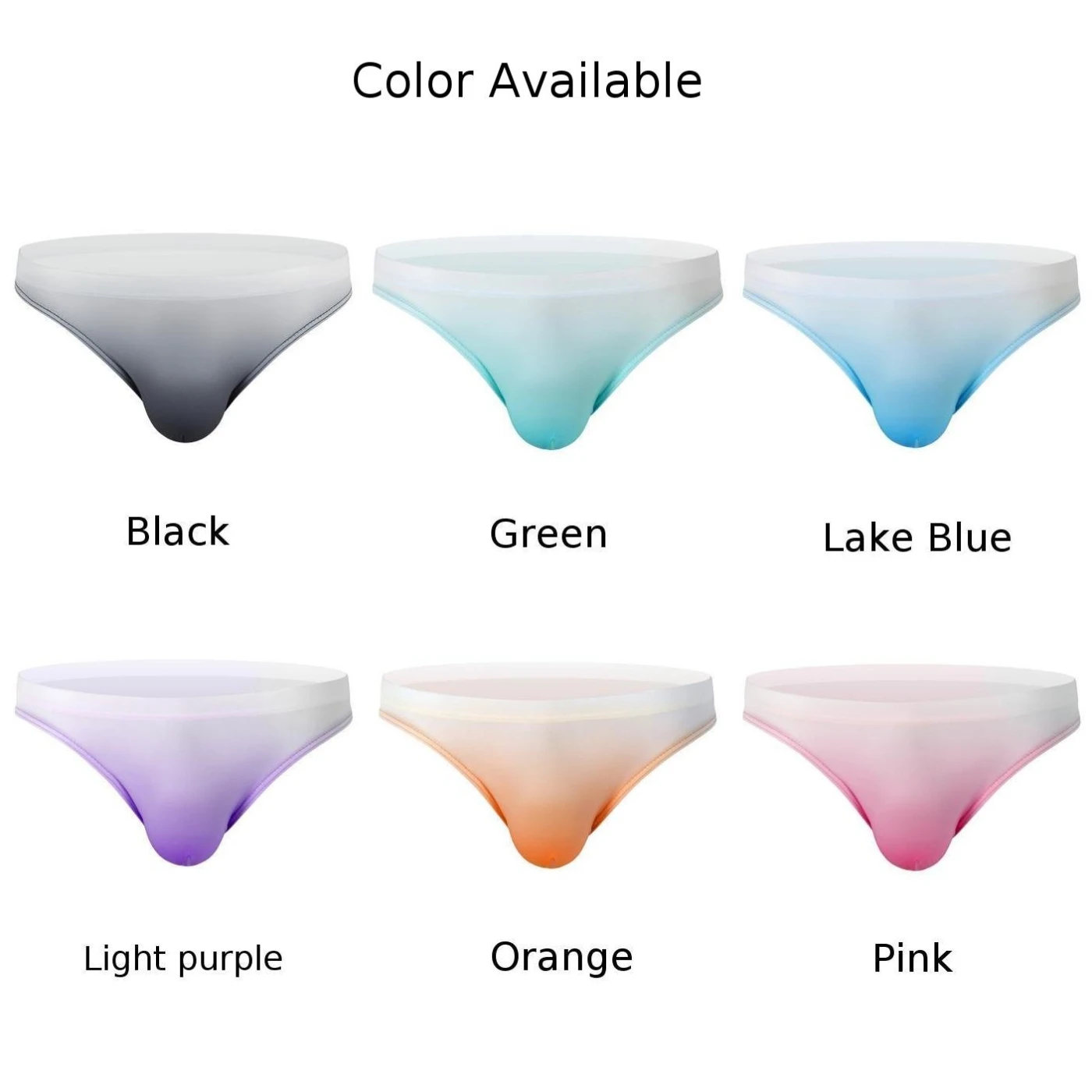 Men Sexy Briefs Gradient Color Thong Low Waist U Convex Pouch Lingerie Bikini Underpants Panties Peni Bulge Underwear