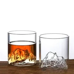 Mountain View Glass Cup Fuji Mountain Tibetan Mountain Cup  Japanese Whiskey Wine Cup Household High Beauty Water Bottle
