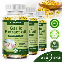 Organic Garlic Oil Extract Capsule | Non-GMO Vegan | Odor-free |  for Adult Old People Premium Formula Health Supplement