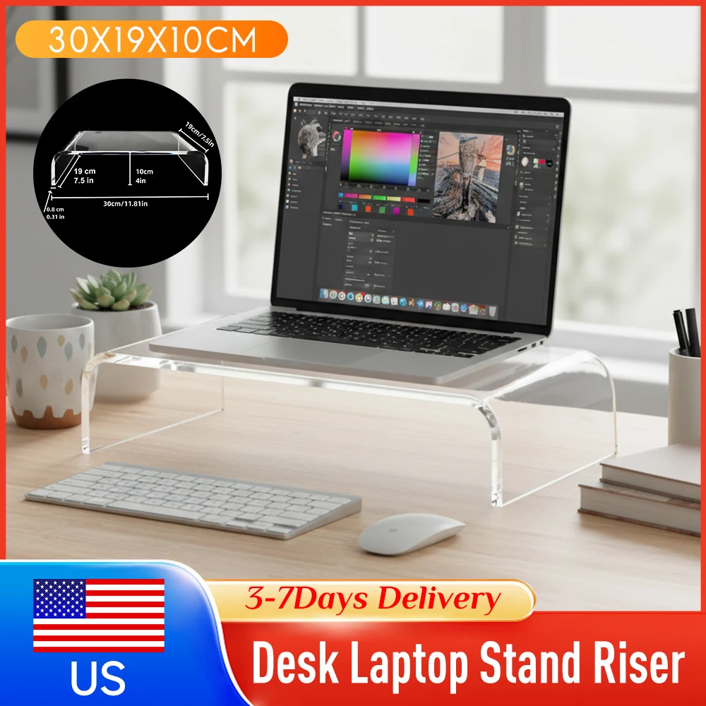 

Acrylic Monitor Stands Clear Riser Desk Stand Ergonomic for Laptop PC Multimedia Monitor Space-Saving Home Office Supplies 2026