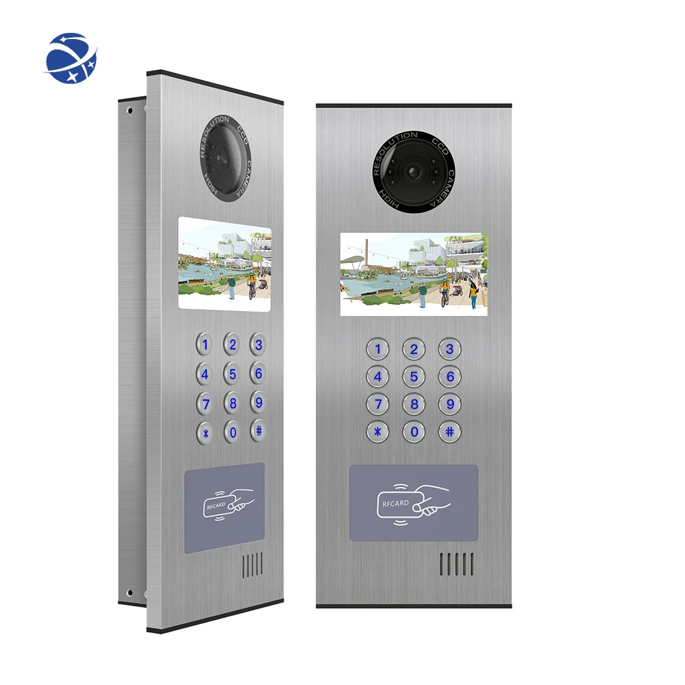 

YYHC 4.3 inch screen Ethernet cable/4G RFID IC card password QR CODE access control video intercom smart video doorphone V533