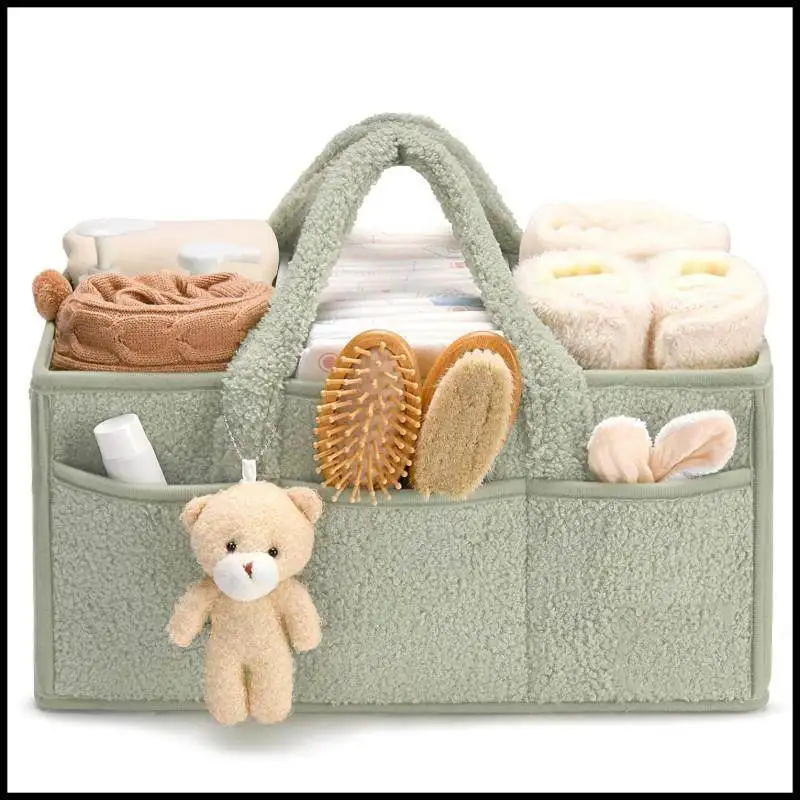 Plush baby diaper storage bag, diaper storage bag.