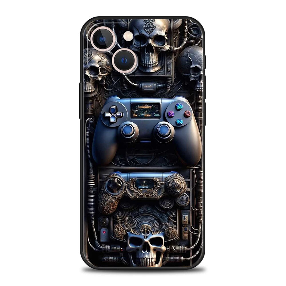Game-Controller-Grafik-Handyhülle für iPhone 16 15 14 13 12 Pro Max 11 Pro Max 7 8 Plus XS XR, stoßfeste Silikon-Softshell – Detail 6
