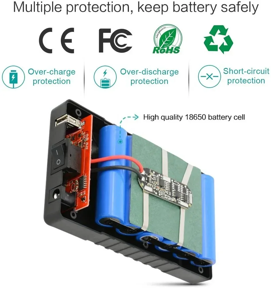 TalentCell Powered By Rechargeable 12V/5V(19200mah) DC USB Output Lithium 11.1V 18650 Battery Packs For Breast Pump