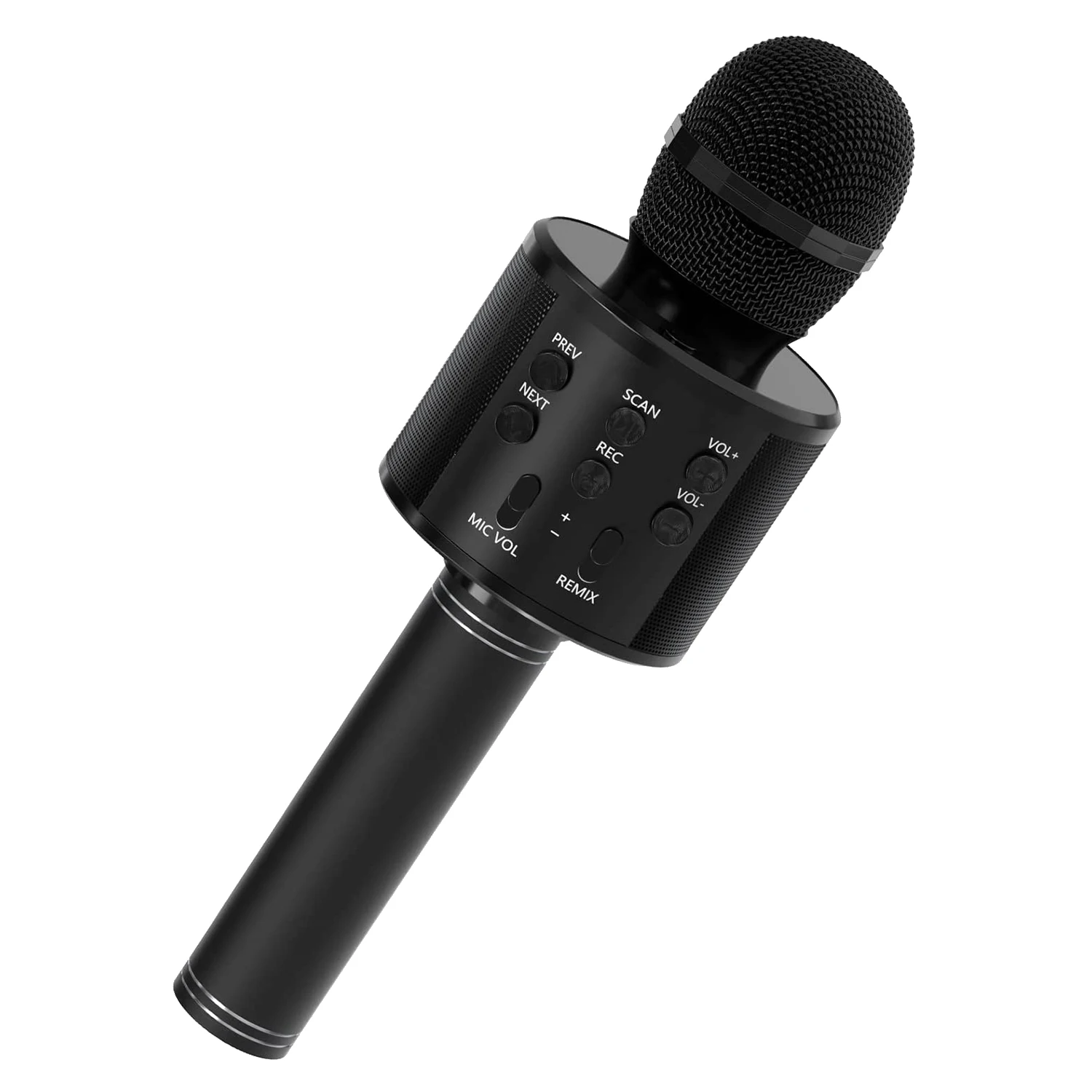 Kids Microphone,Portable Handheld Wireless Bluetooth Karaoke Microphone,for Boys&Girls Gift for Birthday Party-Black