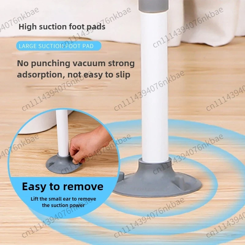 Carbon Steel Toilet Safety Rail Anti-Tip Vacuum Suction Handrail Adjustable Sit-Stand Support for Elderly