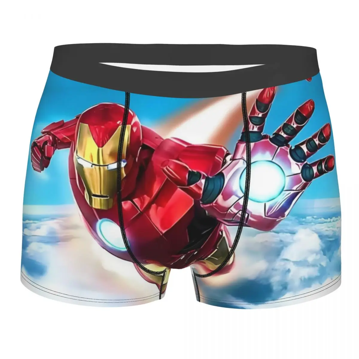 Ropa interior de animación de Marvel para hombre, calzoncillos transpirables de Iron Man, Bóxer Sexy