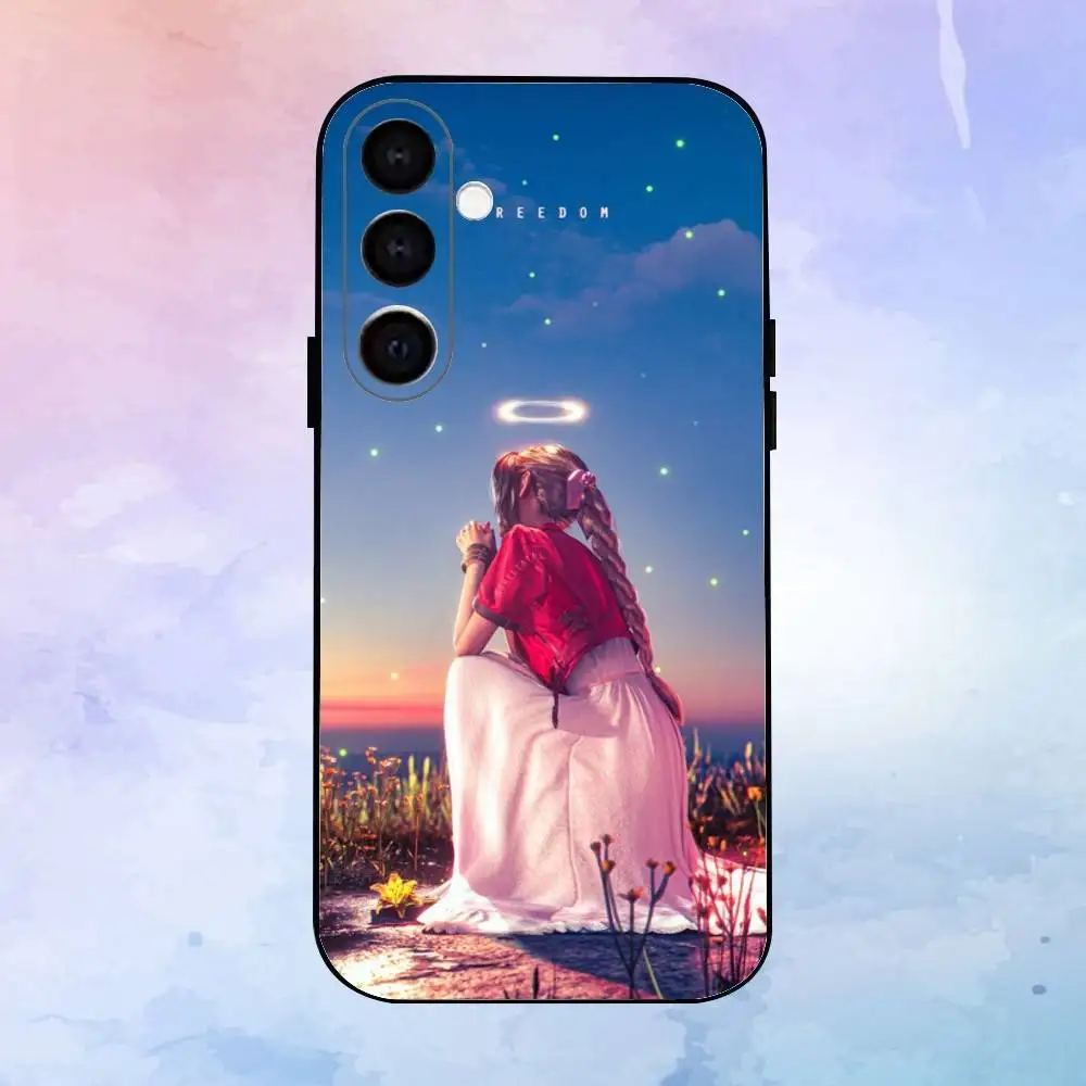 حافظة هاتف لطيفة من A-Aerith G-Gainsborough لهاتف سامسونج جالاكسي A73، A72، A71، A70، A53، A52، A51، غلاف أسود ناعم آخر #5