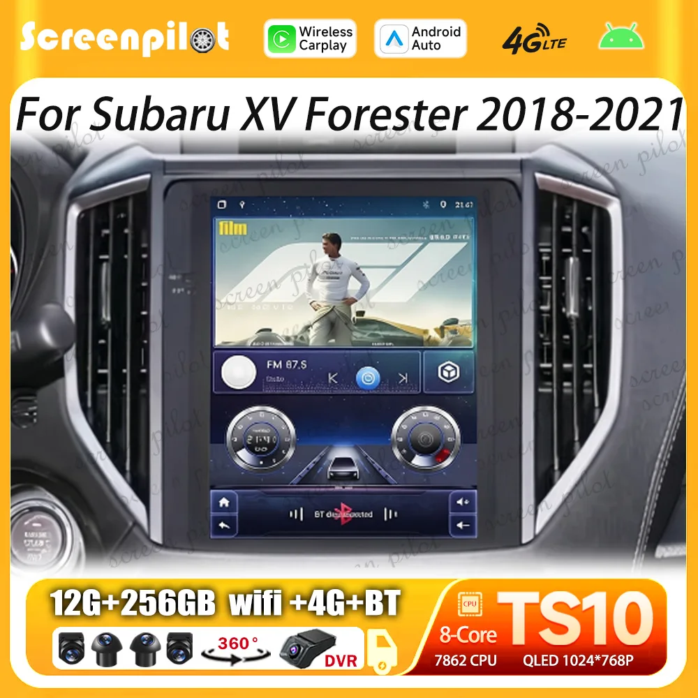 Android 16 Auto radio Stereo For Subaru XV Forester 2018-2021 Car Multimedia player Stereo GPS Navigation BT  Touch Screen