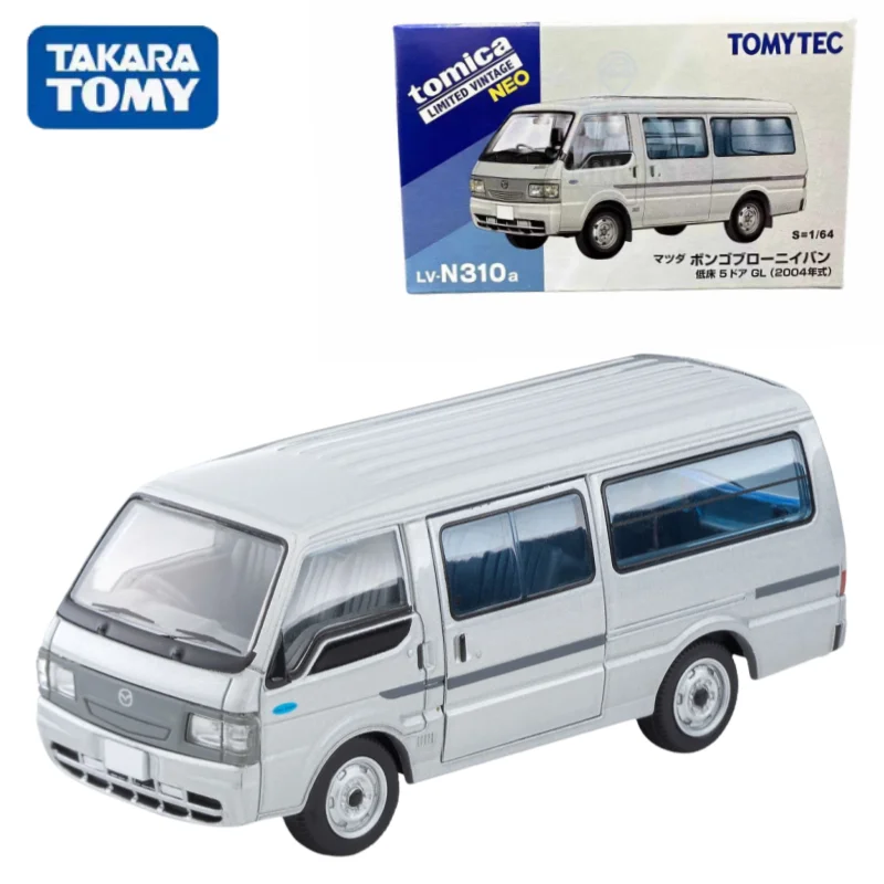 TAKARA TOMY TOMICA 1:64 TLV LV-N310a Mazda bongo van 2004 silver alloy compression shaft miniature model,dult decoration,boy toy