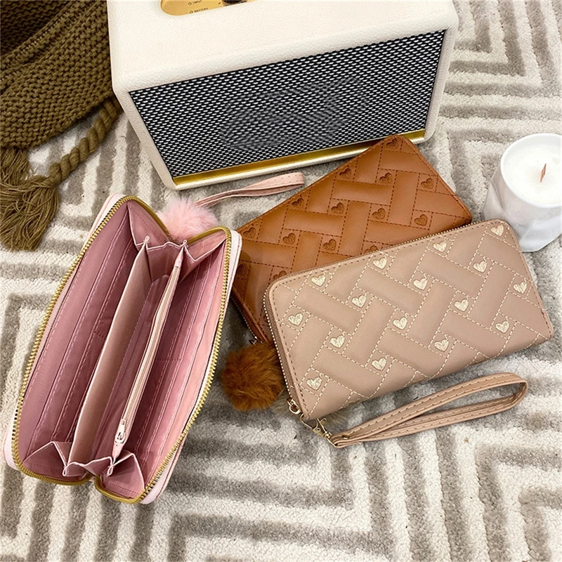 Women Wallet Luxury Fashion Long Waterproof Large Capacity PU Mobile Phone Bag Mid-length Clutch Bag Love Coin Wallets For Women