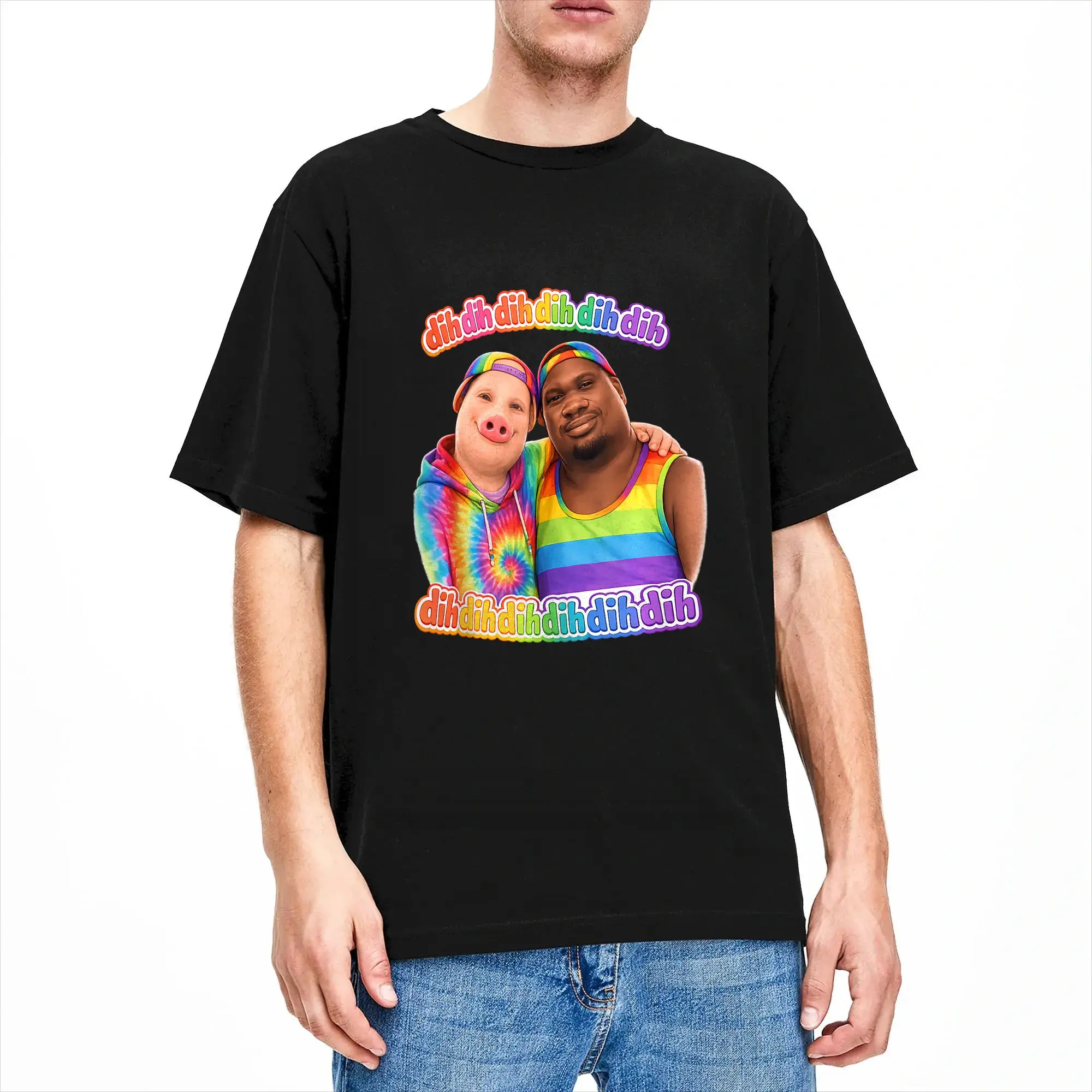 John Pork Dequavious Pork Dih Gay Pride Month Brainrot Meme Pure Cotton T-Shirt For Men's Summer Awesome T-Shirts Harajuku Tees