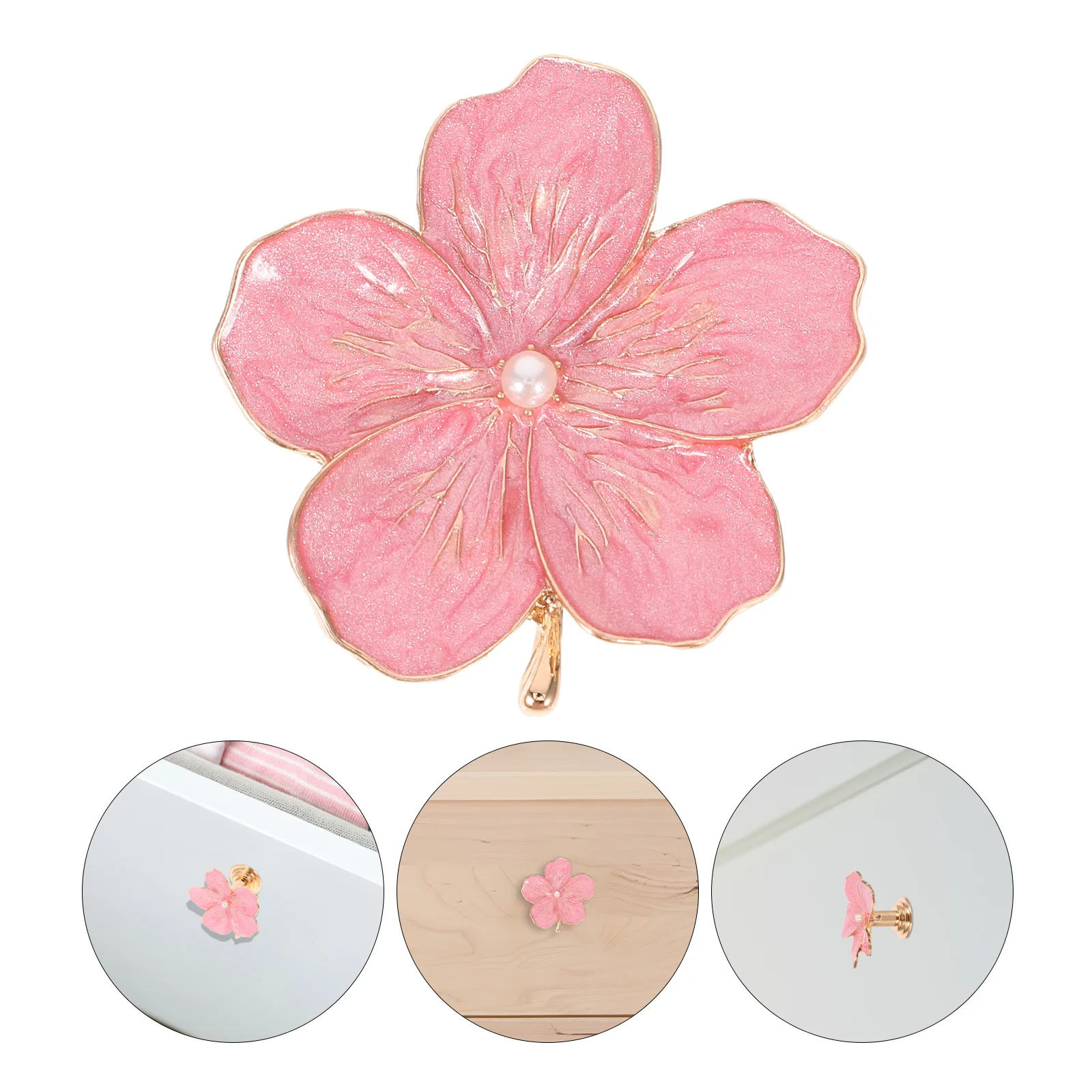 花柄亜鉛合金キャビネットノブ装飾金属製引き出しプルハンドル滑らかな表面家具ハンドルキッチン寝室用