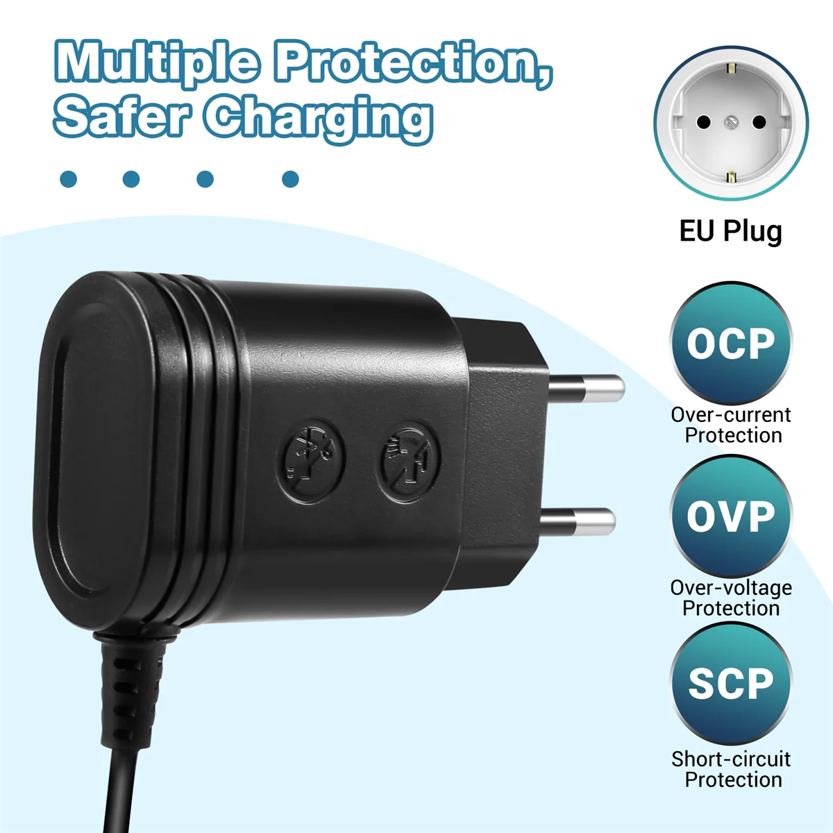 15V Adaptor Charger for Philips Shaver HQ8505 6070 7310 6090 6071 9020 568 EU Plug