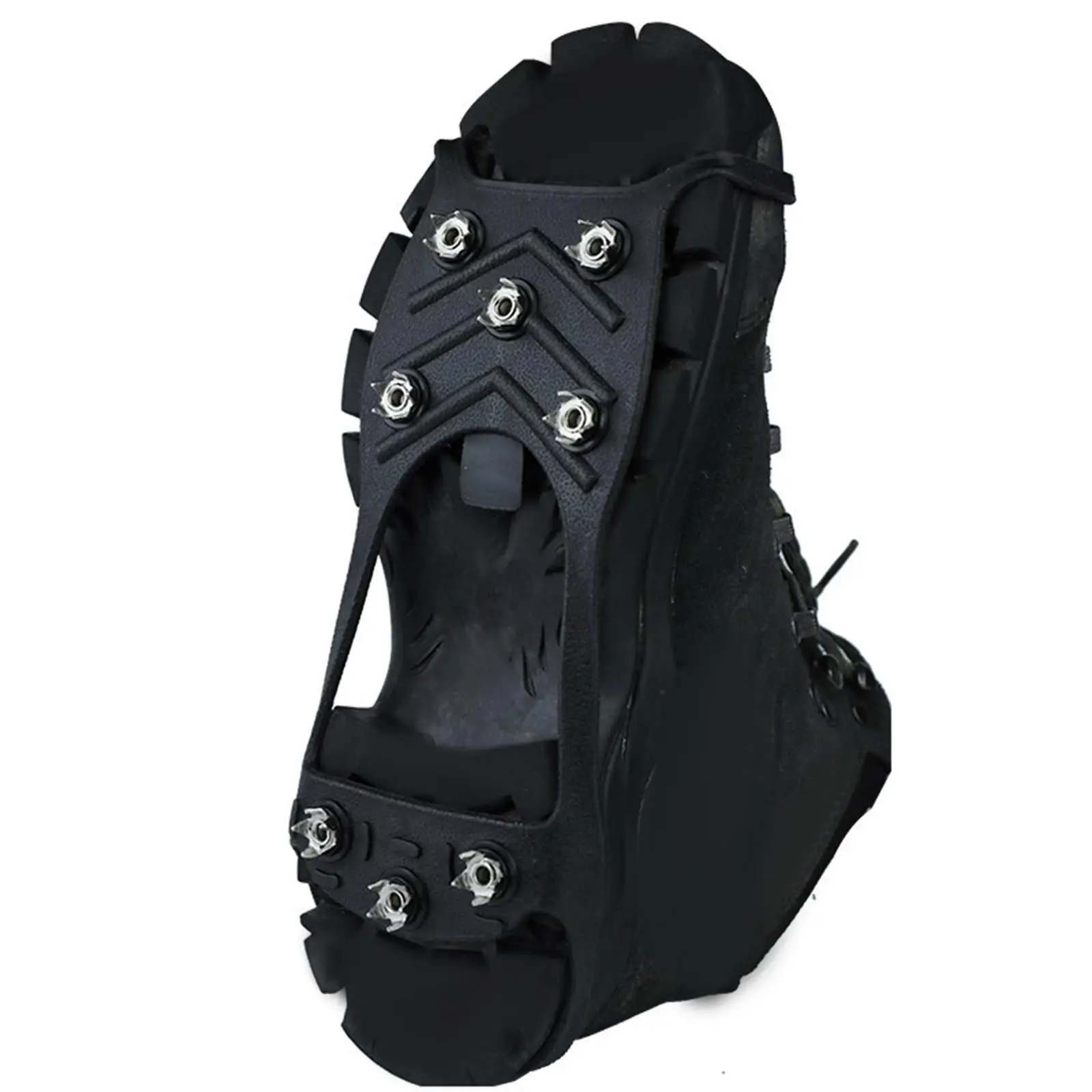 مقابض أحذية الأشرطة الجليدية مع 8 مرابط أغطية أحذية غير قابلة للانزلاق للمشي على الثلج والجليد والمشي لمسافات طويلة في الهواء الطلق #4