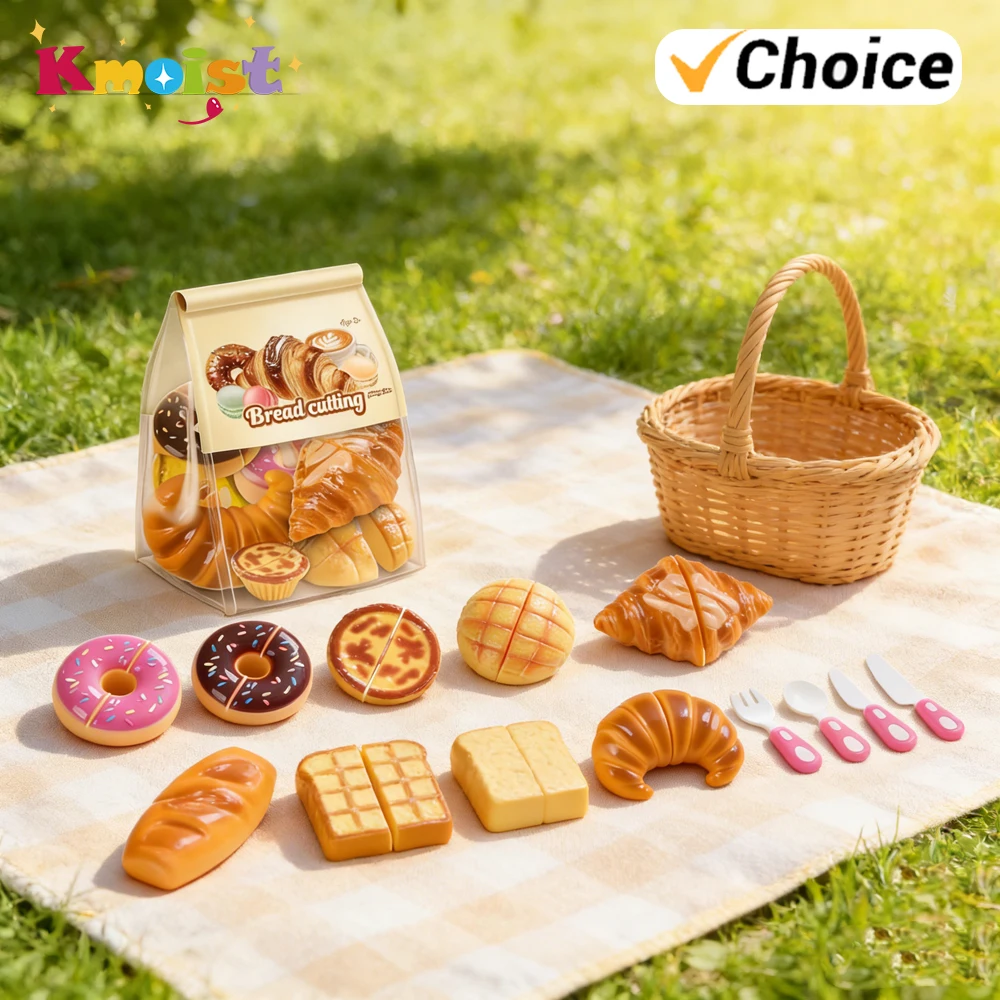

Kitchen Simulation Food Toy Set Bread Cake Cutter for Role Play Children Pretend Play Toys Kids Birthday Easter Gifts
