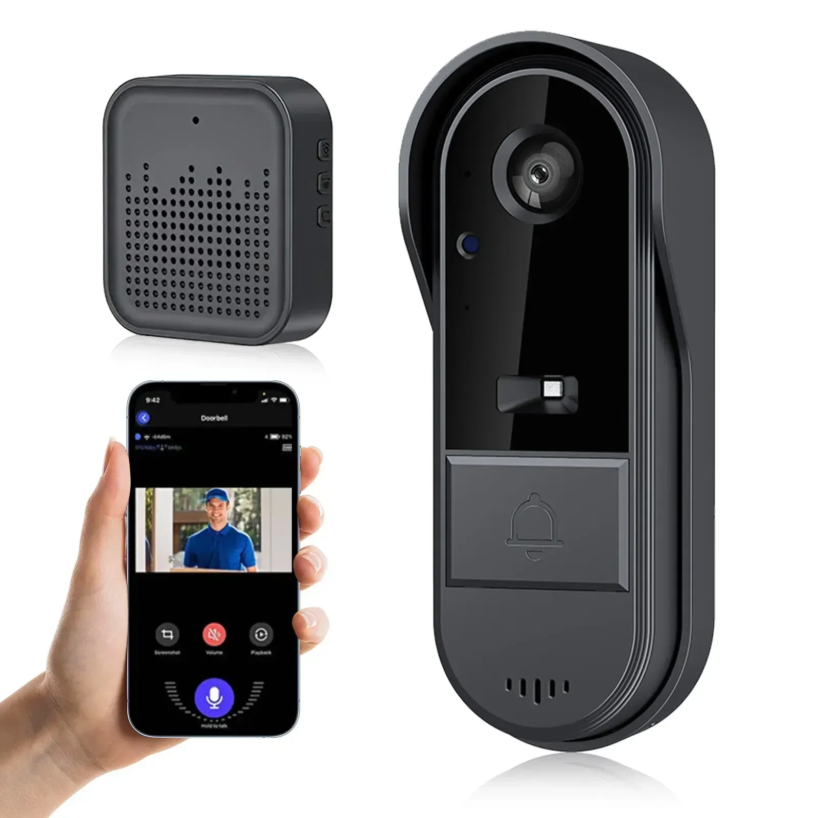 Tuya Doorbell  Wireless Video Doorbell WIFI Outdoor Rechargeable Door Bell Camera Security Video Intercom Night Vision