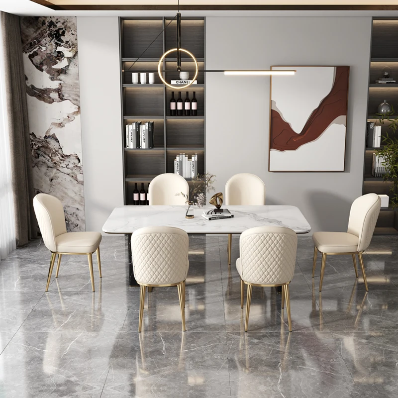 

White Gold Designer Living Room Dining Chairs Nail Desk Nordic Dining Room Chairs Leather Lounge Nordicas Library Furniture