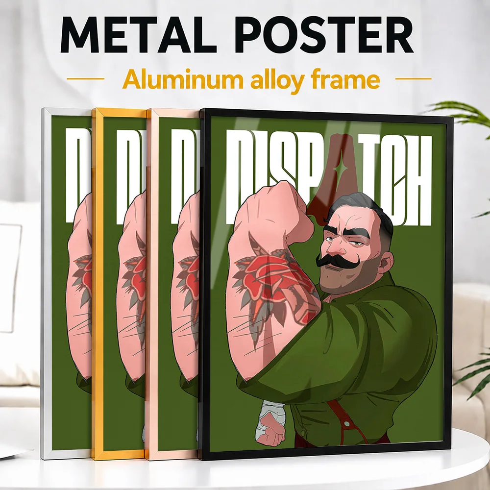 Dispatch Character Framed Metal Poster Customized Comic Style Wall Art For Bedroom And Computer Room, Gaming Enthusiast Gift