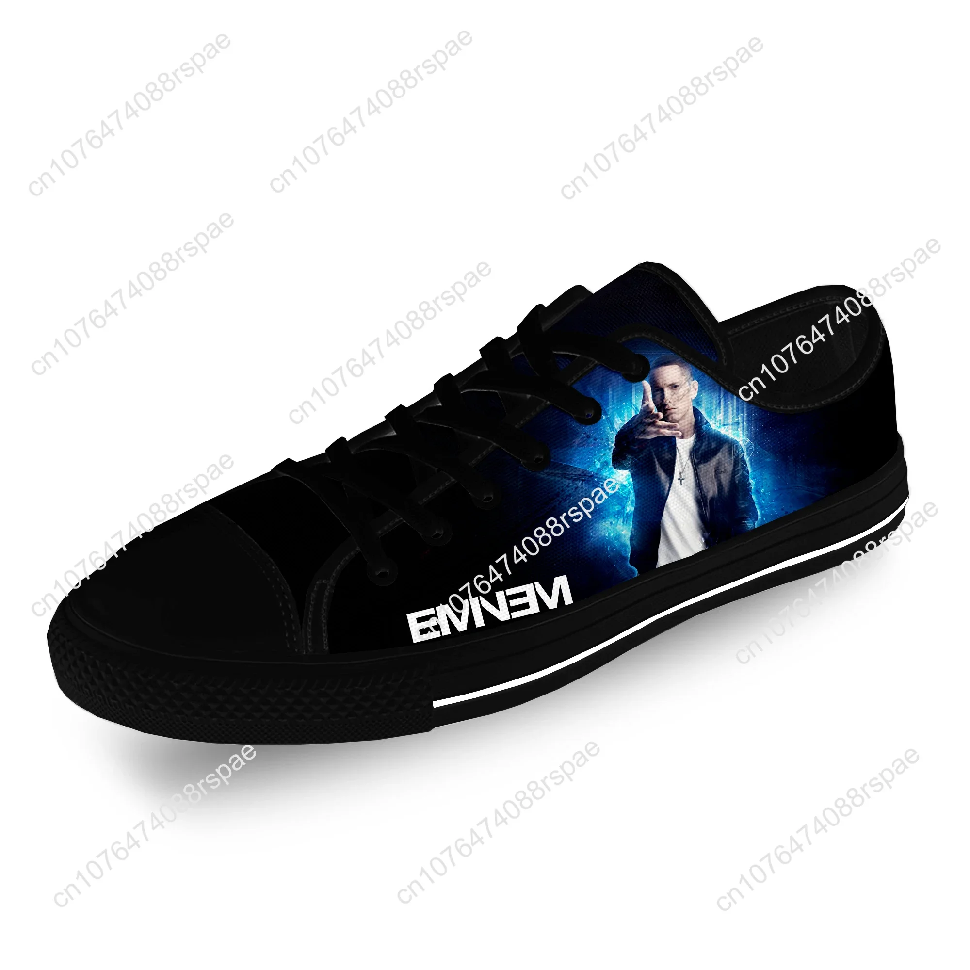 Eminem-Zapatillas de lona con estampado 3D para hombre y mujer, zapatos bajos de lona, transpirables y ligeros, estilo Hip Hop, Rapper, Rap Singer