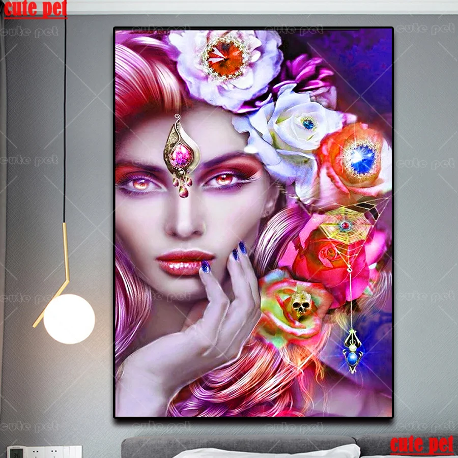 

diamond painting art Flower girl 5d diy handmade embroidery kits full square drill round drill home decoration Cross Stitch arts