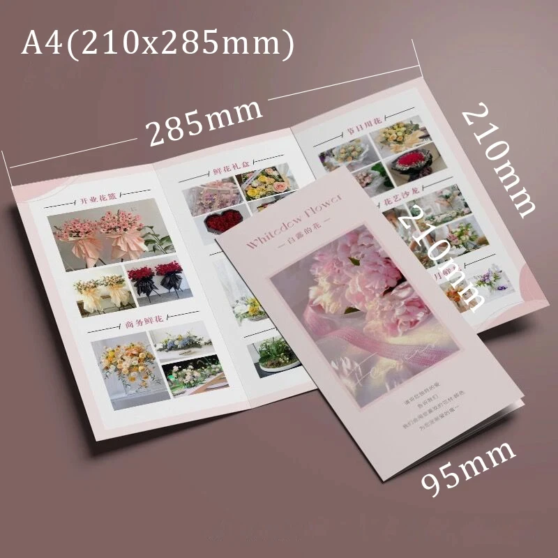 Custom Folding Brochure Advertising Paper Flyer Leaflet Booklet Design Print Poster Instruction Manual Thank You Card Food Menu