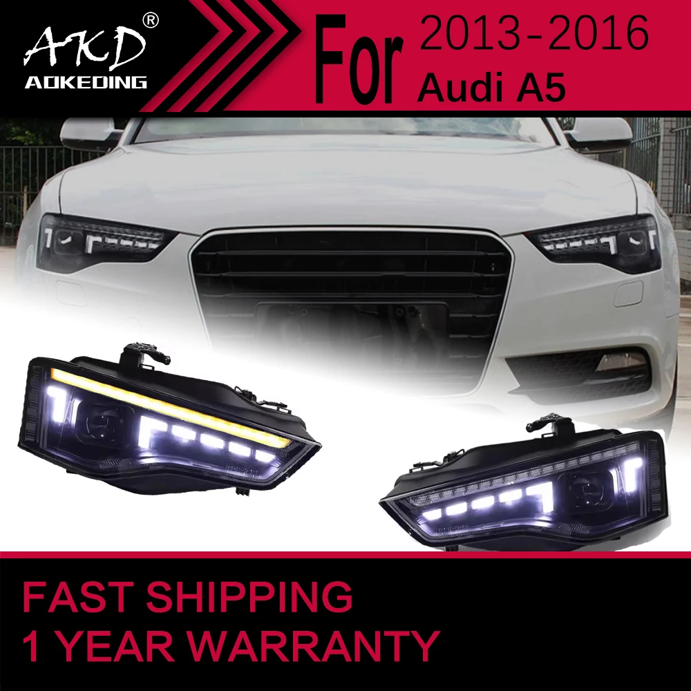 

Car Lights for Audi A5 LED Headlight 2012-2016 A5L Head Lamp Drl Projector Lens Automotive Accessories