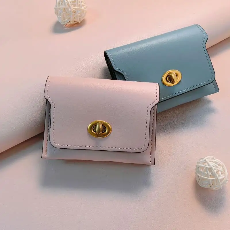 Women's Short PU Leather Wallet with Hasp description 5