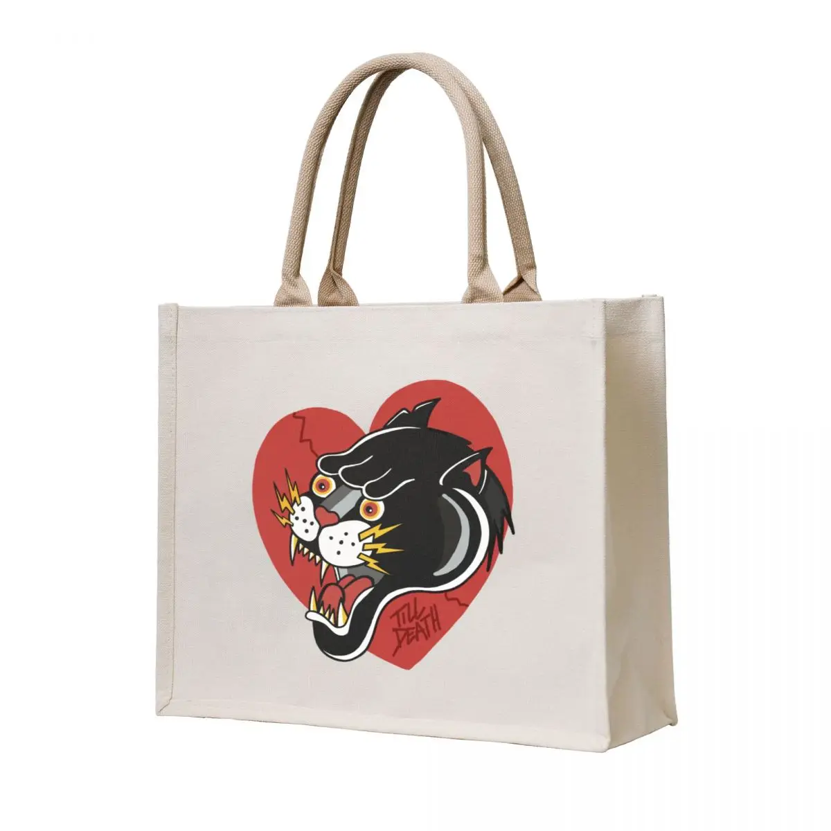 

Old school panther Tote Bag tote bag men's Women's handbag Customizable tote bag shopping