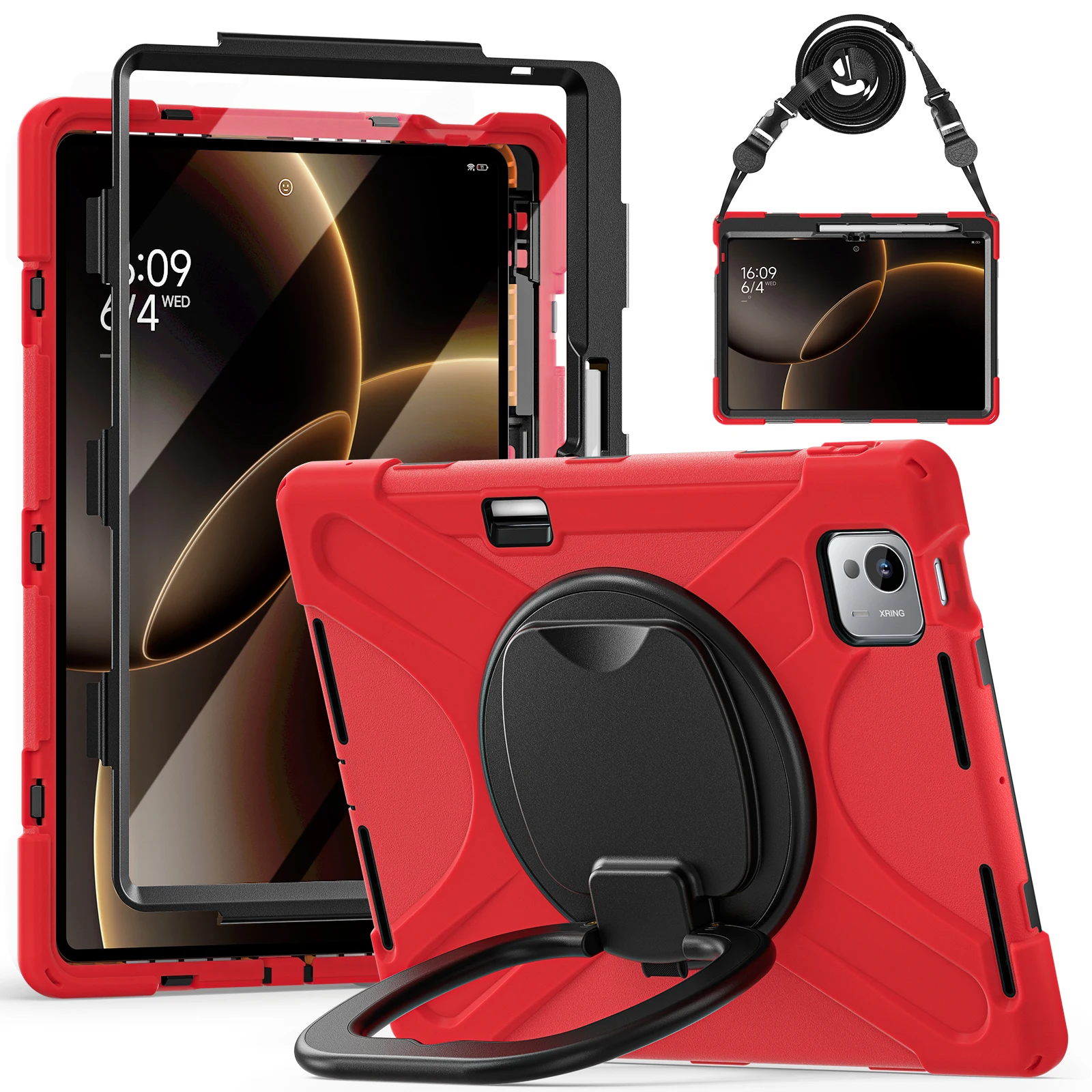 Heavy Duty Case For Xiaomi Pad 7 Ultra 2025 14.0 inch 360 Rotating Stand Handle Grip Rugged Cover With Shoulder Strap Shockproof