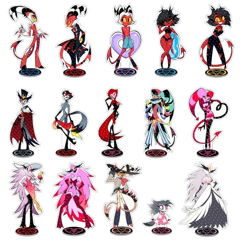 

Standing Sign for Helluva Boss Blitzo Moxxie Stolas Goetia Verosika Mayday Acrylic Anime Cartoon Toys Gift for Friend Birthday