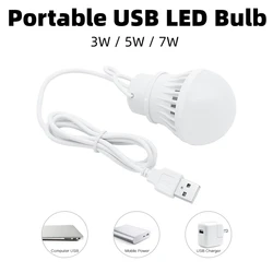 USB LED ampul taşınabilir LED lamba 3W 5W 7W gece lambası açık kamp lambası kapalı okuma ampul enerji tasarrufu acil durum lambası