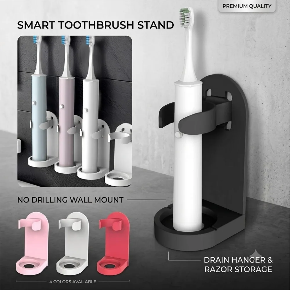 Smart Toothbrush Stand No Drilling Wall Mounted Drain Hanger Razor Storage Organizer Washroom Gadgets Hardware