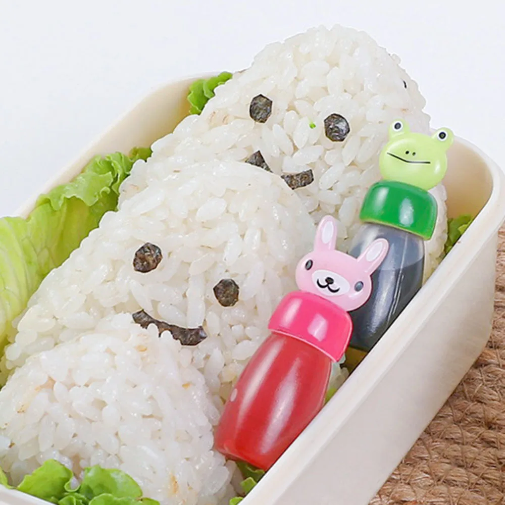 3pcs/set Mini Seasoning Sauce Bottle Small Containers Lovely Rabbit Frog Duck Bottles For Bento Lunch Box Kitchen Jar Accessory