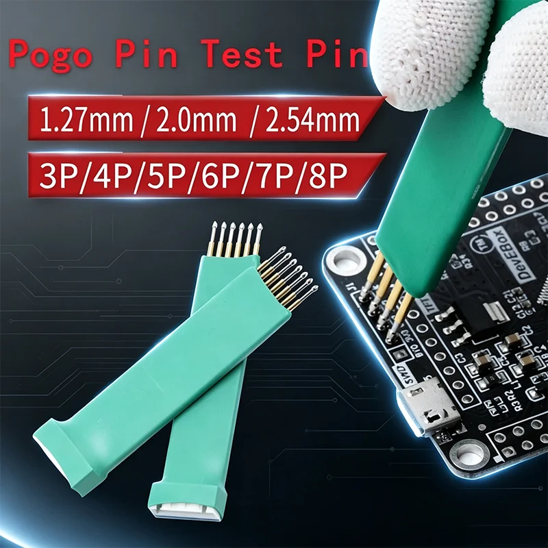 Pogo Pin Test Pin 2.54/2.00/1.27mm Pitch 3/4/5/6/7/8P Handheld Programming Probe for Electronic Testing