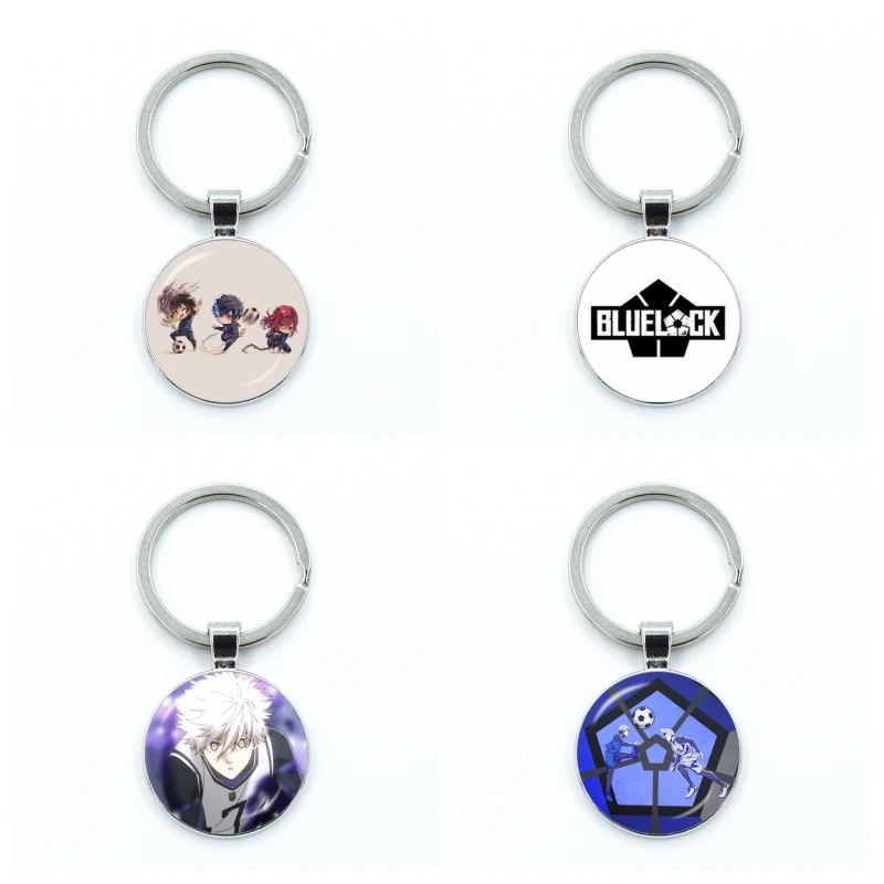 Cute Anime BLUE LOCK Keychain Isagi Yoichi Chigiri Hyoma Bachira Meguru Crystal Figure Pendant Key Chain Cosplay Toy Gift