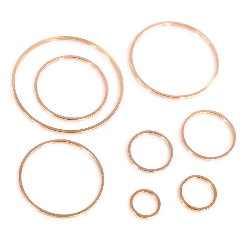 8-40mm Brass Closed Ring Earring Wires Hoops Pendant Connectors Rings For DIY Jewelry Making Supplies Accessories