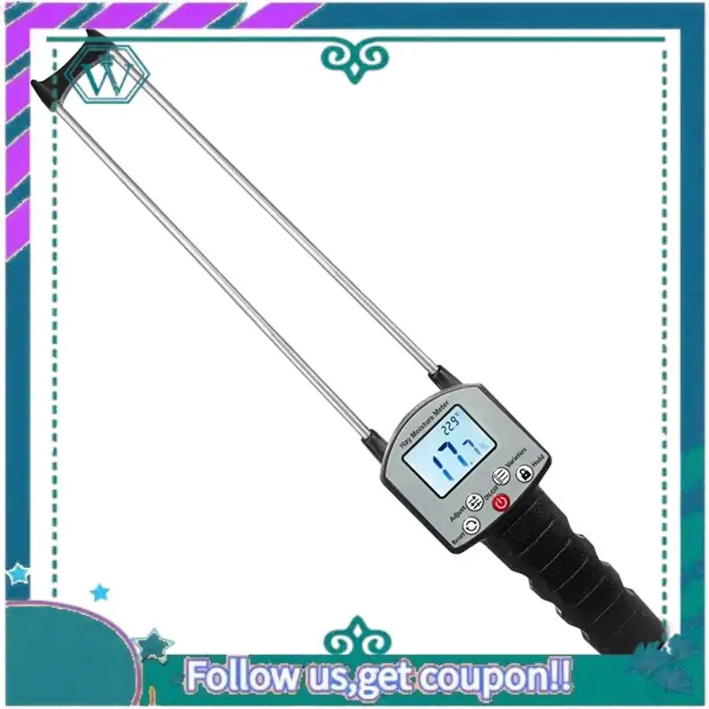 

Upgraded Portable Hay Moisture Meter For Cereal Straw Forage Grass Leymus Chinensis Emperor Bamboo Grass Testing Fibre