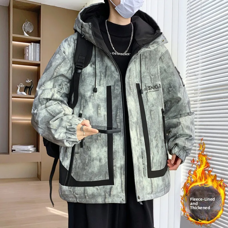 

Мужская куртка в стиле ретро из Гонконга: повседневная, универсальная, высококачественная верхняя одежда для осени и зимы, новинка, модное трендовое пальто