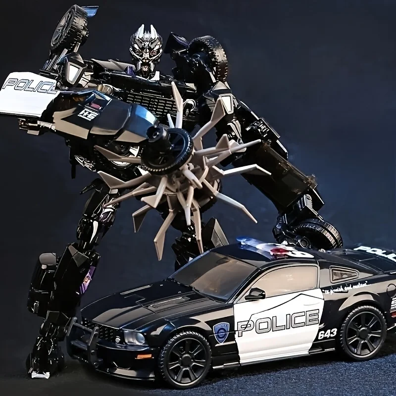 

[Authorized] Transformers barricade deformation robot, variable police car holiday gift, computer desktop figure ornament