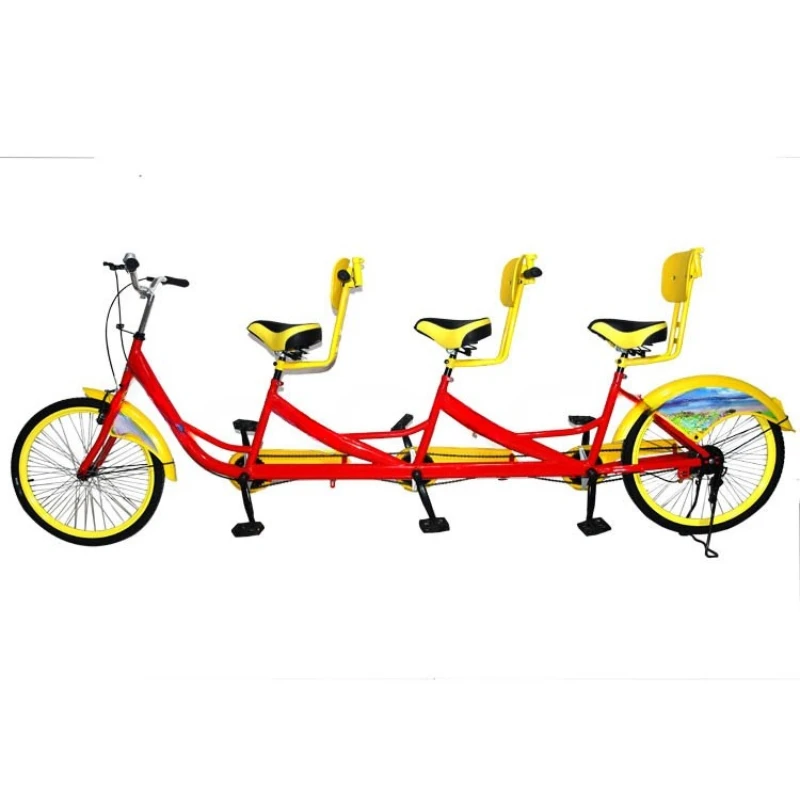 

Three person bicycle parent child family car outdoor park couple twin fitness