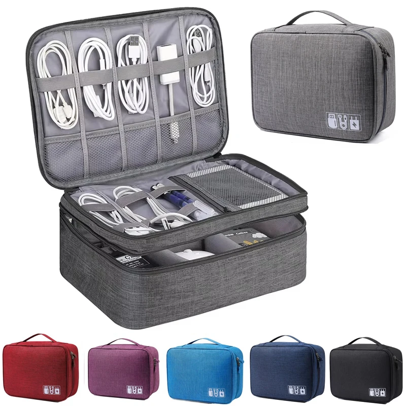 

Cable Storage Bag Waterproof Digital Electronic Accessories Organizer Portable Travel Cable Organizer Case For USB Cable Charger