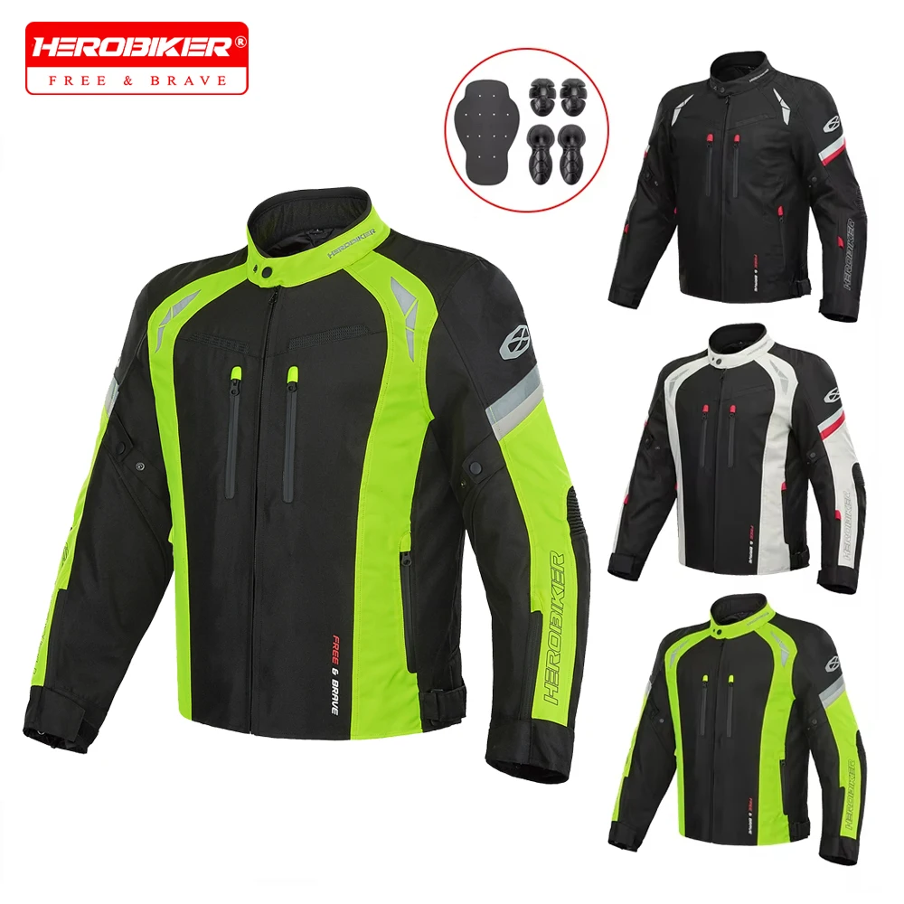 

Мотоциклетная куртка для верховой езды, всесезонная водонепроницаемая износостойкая светоотражающая куртка для езды по бездорожью, защитное снаряжение от падения и защиты